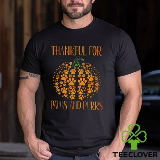 Thankful For Paws And Purrs   Thanksgiving Cat Classic T Shirt