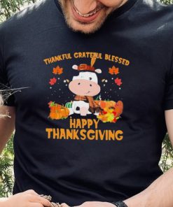 Thankful Grateful Blessed Cow Happy Thanksgiving Shirt