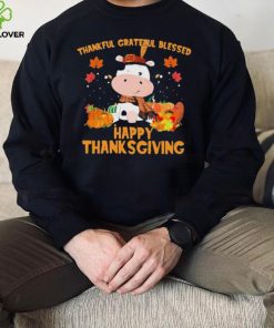Thankful Grateful Blessed Cow Happy Thanksgiving Shirt