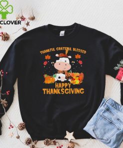 Thankful Grateful Blessed Cow Happy Thanksgiving Shirt