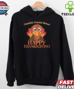Thankful Grateful Blessed Cute Turkey Happy Thanksgiving Shirt