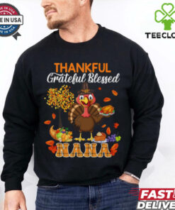 Thankful Grateful Blessed Nana Thanksgiving Turkey Family T Shirt