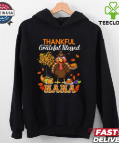 Thankful Grateful Blessed Nana Thanksgiving Turkey Family T Shirt 2 Thankful Grateful Blessed Nana Thanksgiving Turkey Family T Shirt