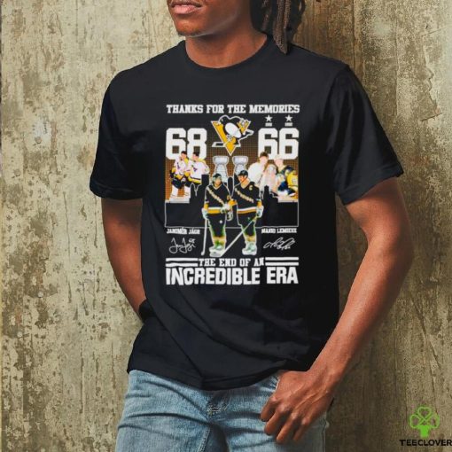 Thanks for the memories Jaromir Jagr Mario Lemieux The end of an Incredible Era signatures shirt