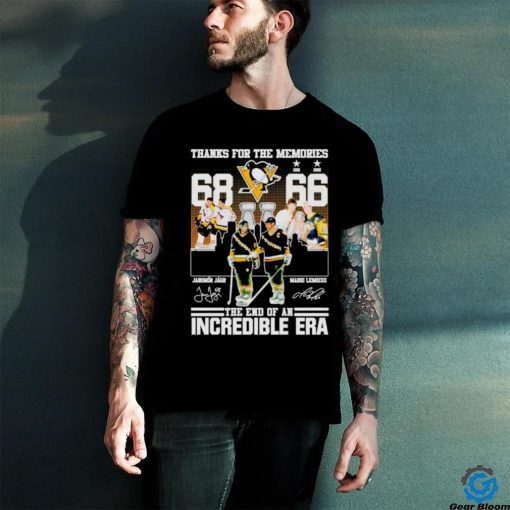 Thanks for the memories Jaromir Jagr Mario Lemieux The end of an Incredible Era signatures shirt