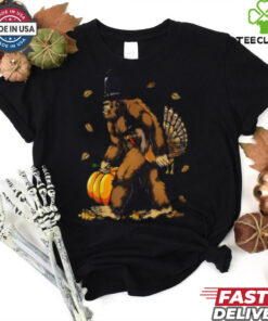 Thanksgiving Bigfoot Turkey Pumpkin Comfort Colors T shirt