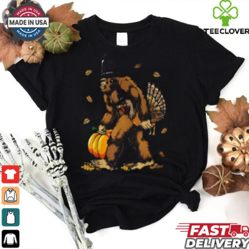 Thanksgiving Bigfoot Turkey Pumpkin Comfort Colors T shirt