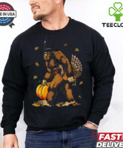 Thanksgiving Bigfoot Turkey Pumpkin Comfort Colors T shirt