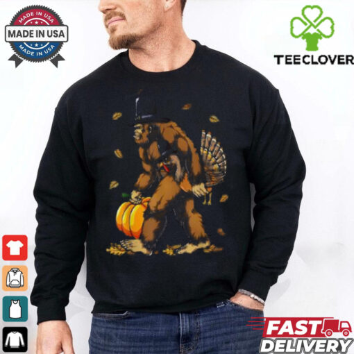 Thanksgiving Bigfoot Turkey Pumpkin Comfort Colors T shirt