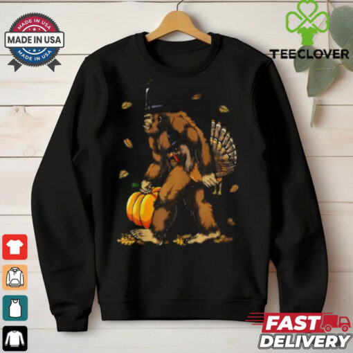 Thanksgiving Bigfoot Turkey Pumpkin Comfort Colors T shirt