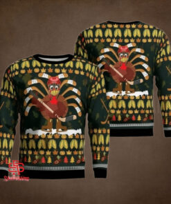 Thanksgiving Turkey Hockey Sweater Green