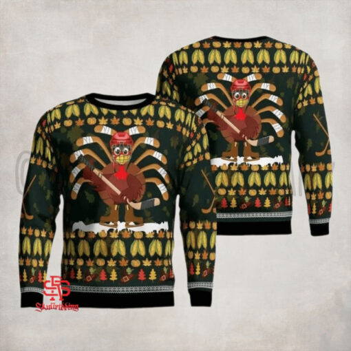Thanksgiving Turkey Hockey Sweater Green
