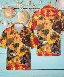 Thanksgiving Turkey Wishbone Hawaiian Shirt Fall Leaves Thanksgiving Shirt Gifts For Men