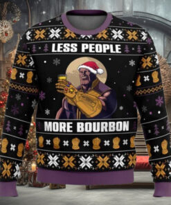 Thanos Less People More Bourbon Ugly Christmas Sweater