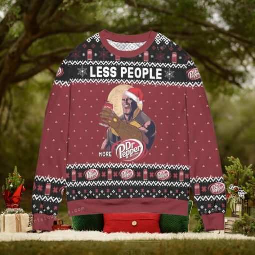 Thanos Less People More Dr. Pepper Snowflake Ugly Christmas Sweater