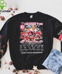 The Alabama Crimson Tide 130th Anniversary Signature Thank You For The Memories Shirt