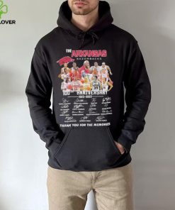 The Arkansas Razorbacks 100th anniversary 1923 2023 thank you for the memories signatures hoodie, sweater, longsleeve, shirt v-neck, t-shirt