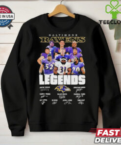 The Baltimore Ravens legends name and signatures shirt