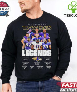 The Baltimore Ravens legends name and signatures shirt