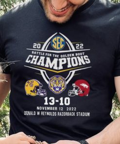 The Battle For The Golden Boot 2022 Champions LSU Tigers 13 10 Arkansas Razorbacks Shirt