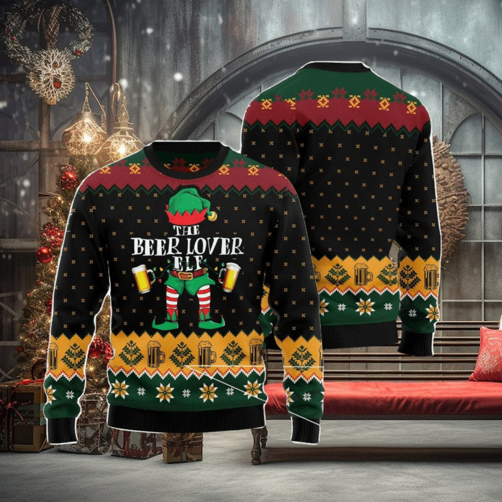 The Beer Lover Elf Family Gift Ugly Christmas Sweater The Beer Lover Elf Family Gift Ugly Christmas Sweater