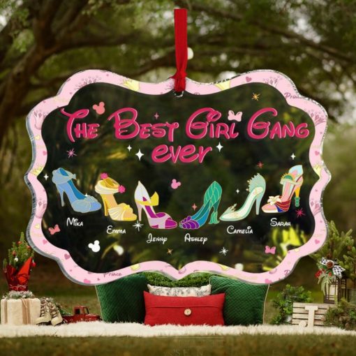 The Best Girl Gang Ever, Gift For Girls, Personalized Acrylic Ornament, Cartoon Shoes Ornament, Christmas Gift