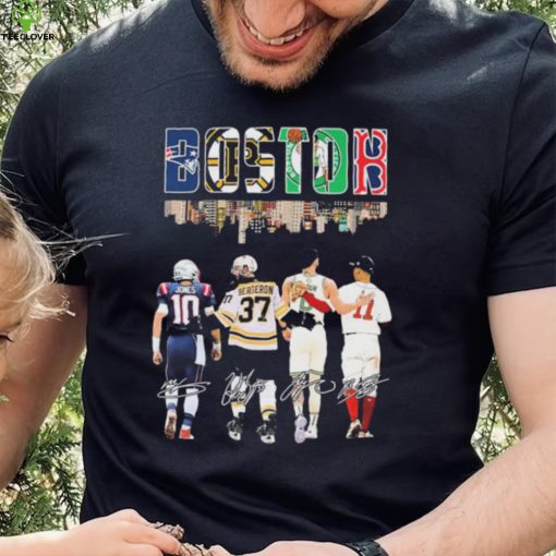 The Boston City Sports Patrice Bergeron Mac Jones Jayson Tatum And Rafael Devers Signatures Shirt