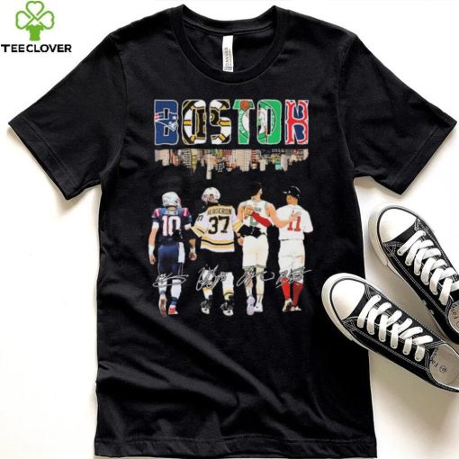 The Boston City Sports Patrice Bergeron Mac Jones Jayson Tatum And Rafael Devers Signatures Shirt