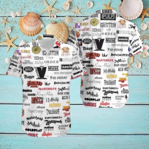 The British Rock Bands Full Logo Fan Gifts Classic Summer Trend 2024 Hawaiian Shirt