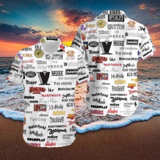 The British Rock Bands Full Logo Fan Gifts Classic Summer Trend 2024 Hawaiian Shirt