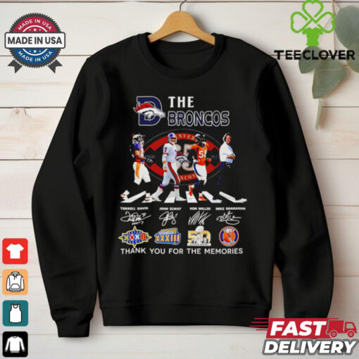 The Broncos legends thank you for the memories signatures hoodie, sweater, longsleeve, shirt v-neck, t-shirt