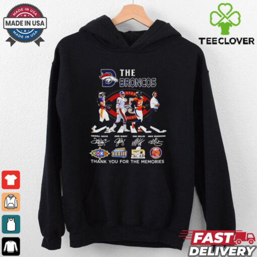 The Broncos legends thank you for the memories signatures hoodie, sweater, longsleeve, shirt v-neck, t-shirt