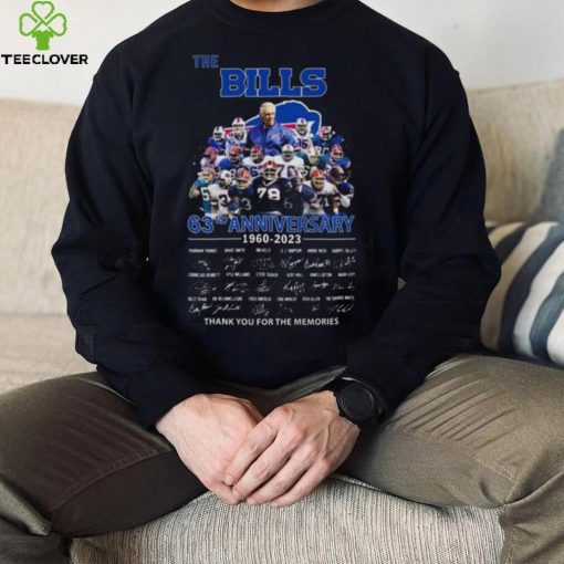 The Buffalo Bills 63rd Anniversary 1960 2023 Thank You For The Memories Signatures hoodie, sweater, longsleeve, shirt v-neck, t-shirt