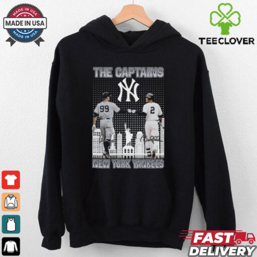 The Captains New York Yankees Aaron James Judge And Derek Jeter Signatures Skyline 2024 T hoodie, sweater, longsleeve, shirt v-neck, t-shirt