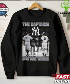 The Captains New York Yankees Aaron James Judge And Derek Jeter Signatures Skyline 2024 T hoodie, sweater, longsleeve, shirt v-neck, t-shirt