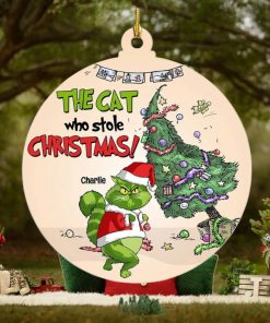 The Cat Who Stole Christmas, Personalized Funny Cat Ornament