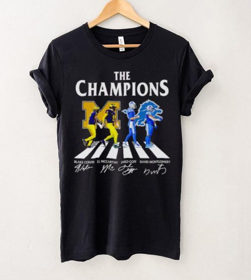 The Champions Abbey Road Blake Corum J.J McCarthy Jared Goff signatures hoodie, sweater, longsleeve, shirt v-neck, t-shirt