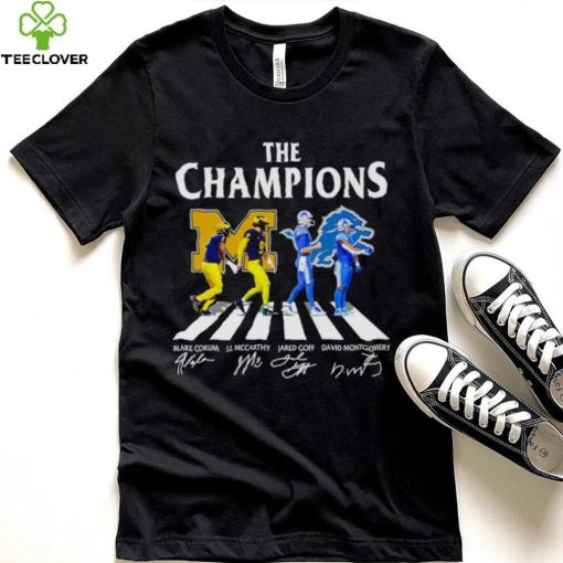 The Champions Abbey Road Blake Corum J.J McCarthy Jared Goff signatures hoodie, sweater, longsleeve, shirt v-neck, t-shirt