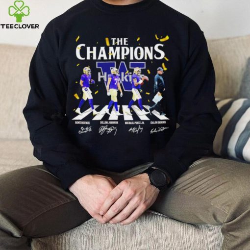 The Champions Washington Hukies player signatures logo hoodie, sweater, longsleeve, shirt v-neck, t-shirt