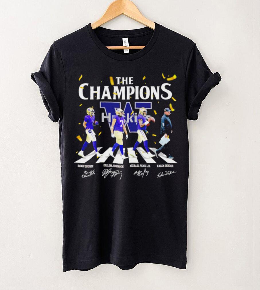 The Champions Washington Hukies player signatures logo shirt The Champions Washington Hukies player signatures logo shirt
