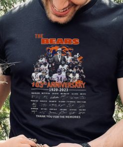 Chicago Bears 103rd Anniversary 1920-2023 Thank You For The Memories Signature Shirt