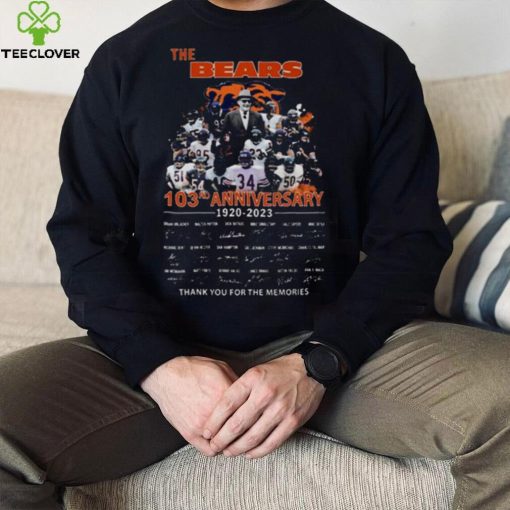The Chicago Bears 103rd Anniversary 1920 2023 Thank You For The Memories Signatures t hoodie, sweater, longsleeve, shirt v-neck, t-shirt