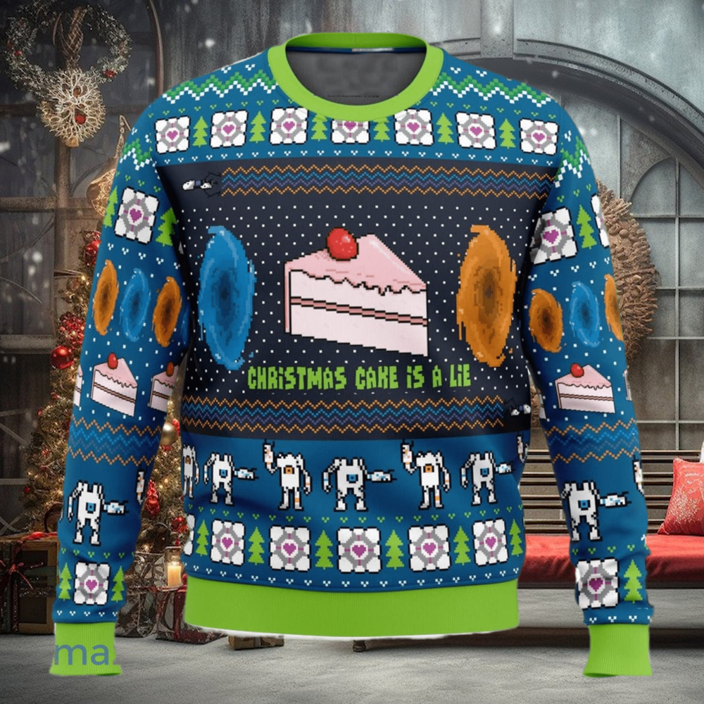 The Christmas Cake Is A Lie Portal 2 Xmas Ugly Christmas Sweater Christmas Gift For Men And Women The Christmas Cake Is A Lie Portal 2 Xmas Ugly Christmas Sweater Christmas Gift For Men And Women
