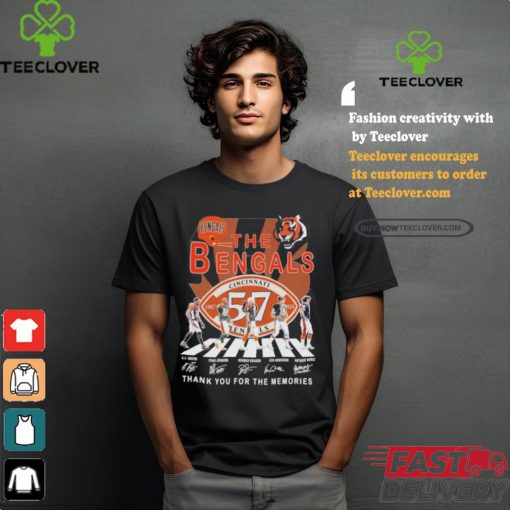 The Cincinnati Bengals Abbey Road 57 Years Thank You For The Memories Signatures Shirt