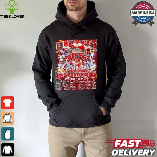 The Cincinnati Reds 155th anniversary 1869 2024 signatures hoodie, sweater, longsleeve, shirt v-neck, t-shirt