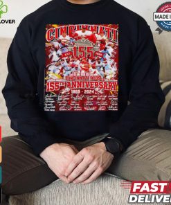 The Cincinnati Reds 155th anniversary 1869 2024 signatures hoodie, sweater, longsleeve, shirt v-neck, t-shirt