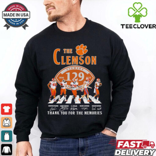 The Clemson Tigers 129th Anniversary 1896 2025 thank you signatures shirt