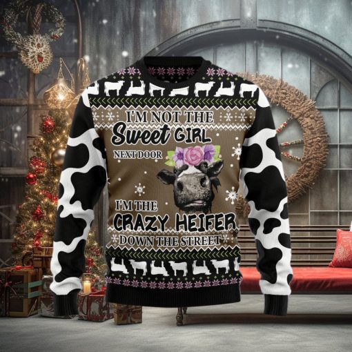 The Crazy Heifer Ugly Christmas Sweater Gift Men Women