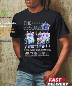 The Dallas Cowboys 65 Years Anniversary 5 Time Super Bowl Champions Signature Thank You For The Memories Shirt
