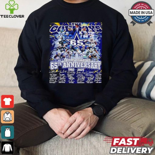 The Dallas Cowboys 65th anniversary 1960 2025 signatures hoodie, sweater, longsleeve, shirt v-neck, t-shirt